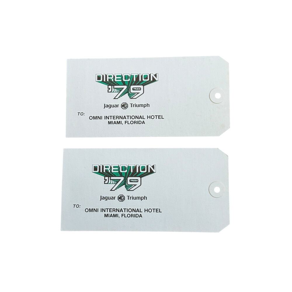 1979 Jaguar MG Triumph National Dealer Paper Luggage‎ Tags Omni International